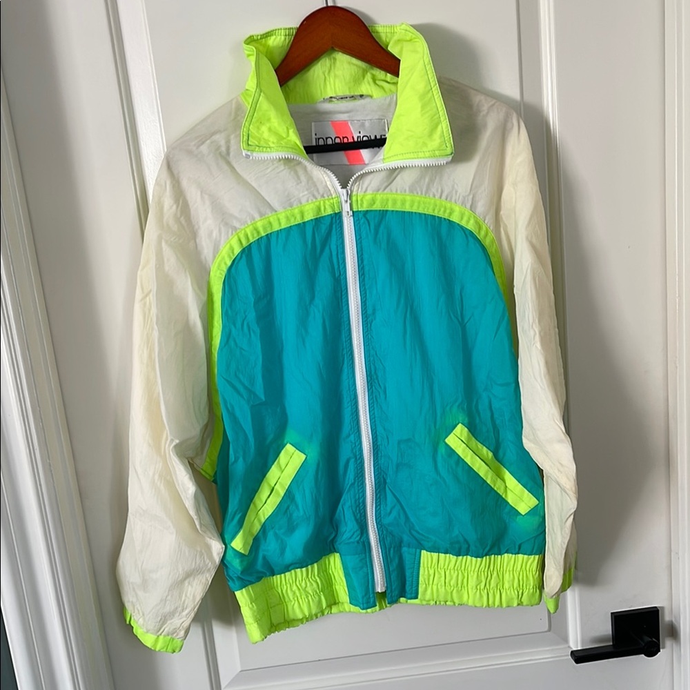 Blue and Green vintage windbreaker size small